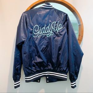 NEW Kacey Musgraves Giddy Up Satin Varsity Jacket